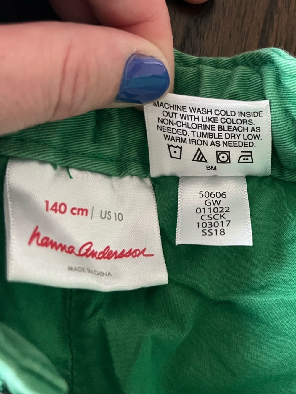 Hanna Andersson Green Boy’s Shorts with Navy Dino Embroidery - 140/10 - Picture 6 of 6